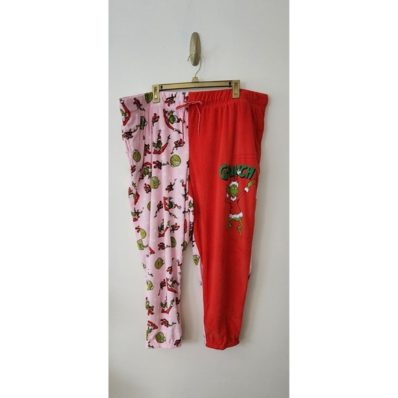 The Grinch Velour Christmas Pajama Pants So Soft Pink Sz 3X Plus Size Cozy Warm - Picture 1 of 7